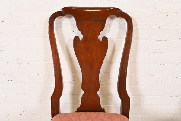 Baker Furniture Queen Anne Carved Mahogany Side Chairs or Dining Chairs, Pair - Image 5