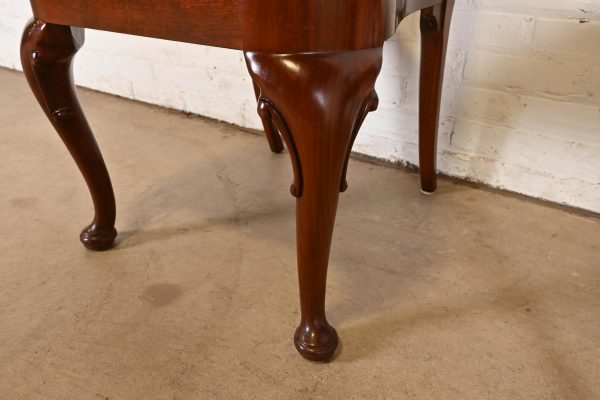 Baker Furniture Queen Anne Carved Mahogany Side Chairs or Dining Chairs, Pair - Image 7