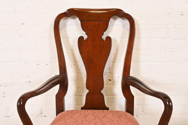 Baker Furniture Queen Anne Carved Mahogany Dining Chairs, Set of Six - Image 8