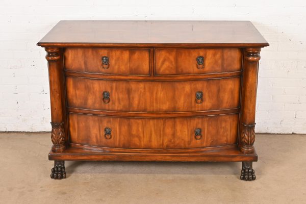 Ralph Lauren Style American Empire Flame Mahogany Chest of Drawers With Lion Paw Feet - Image 2