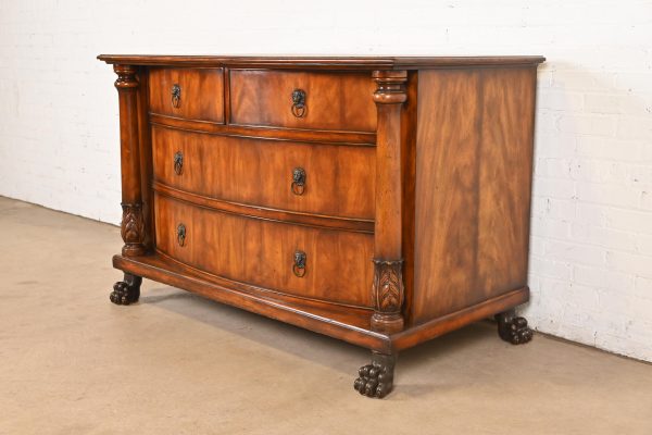 Ralph Lauren Style American Empire Flame Mahogany Chest of Drawers With Lion Paw Feet - Image 3