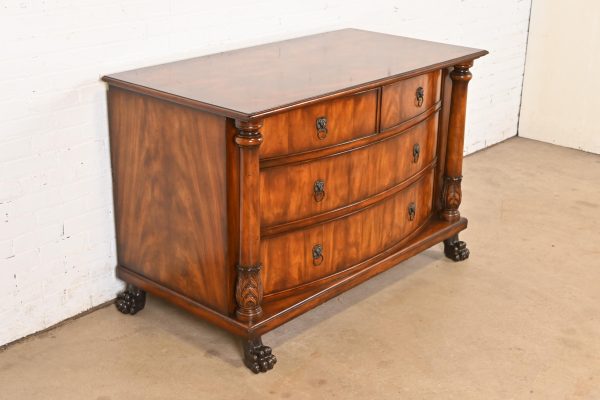 Ralph Lauren Style American Empire Flame Mahogany Chest of Drawers With Lion Paw Feet - Image 5