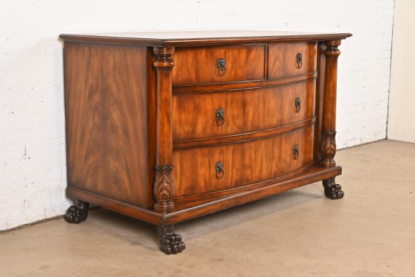 Ralph Lauren Style American Empire Flame Mahogany Chest of Drawers With Lion Paw Feet - Image 4