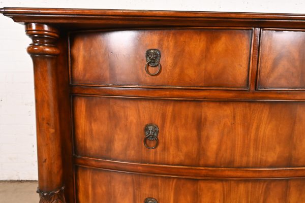 Ralph Lauren Style American Empire Flame Mahogany Chest of Drawers With Lion Paw Feet - Image 7