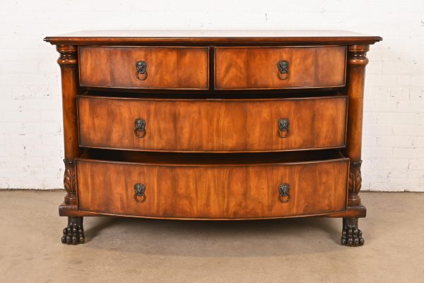 Ralph Lauren Style American Empire Flame Mahogany Chest of Drawers With Lion Paw Feet - Image 6