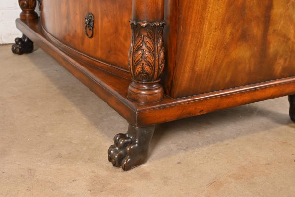 Ralph Lauren Style American Empire Flame Mahogany Chest of Drawers With Lion Paw Feet - Image 8
