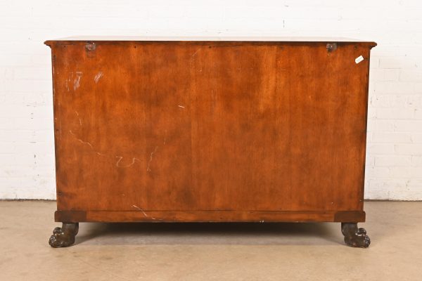 Ralph Lauren Style American Empire Flame Mahogany Chest of Drawers With Lion Paw Feet - Image 11