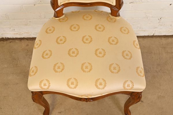 Karges French Provincial Louis XV Carved Walnut Side Chairs or Dining Chairs, Pair - Image 6