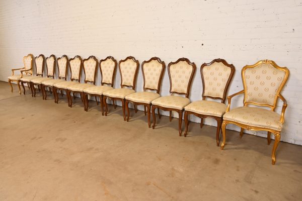 Karges French Provincial Louis XV Carved Walnut Side Chairs or Dining Chairs, Pair - Image 11