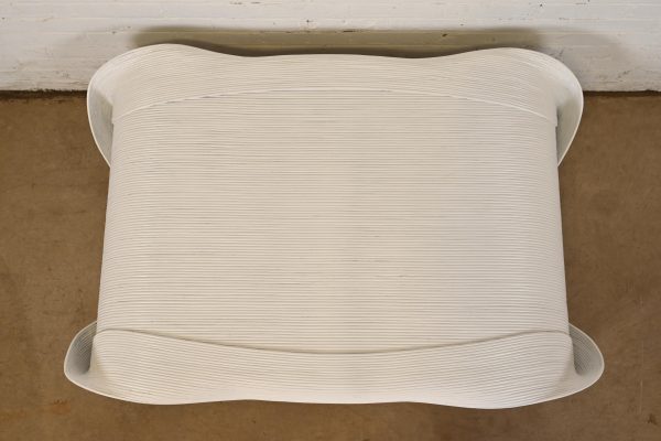 Betty Cobonpue Scultura Collection White Lacquered Split Reed Rattan Coffee Table or Cocktail Table - Image 5