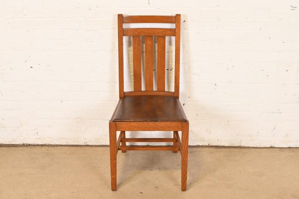 Stickley Brothers Style Antique Mission Oak Arts & Crafts Desk Chair or Side Chair, Circa 1900 - Image 3