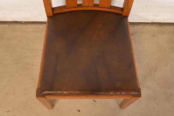 Stickley Brothers Style Antique Mission Oak Arts & Crafts Desk Chair or Side Chair, Circa 1900 - Image 6