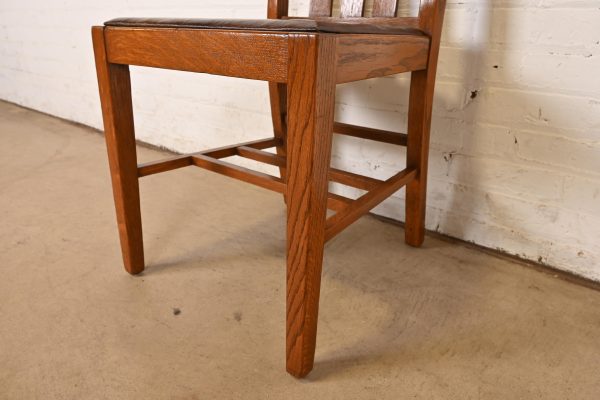 Stickley Brothers Style Antique Mission Oak Arts & Crafts Desk Chair or Side Chair, Circa 1900 - Image 7