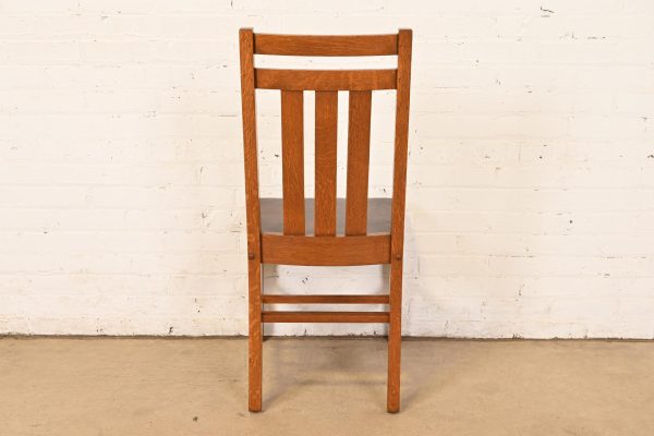 Stickley Brothers Style Antique Mission Oak Arts & Crafts Desk Chair or Side Chair, Circa 1900 - Image 9
