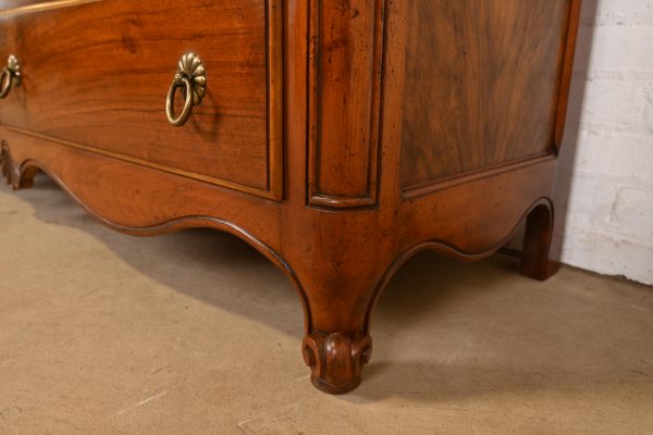 Baker Furniture French Provincial Louis XV Carved Walnut and Burl Wood Dresser or Credenza - Image 8