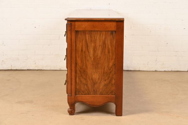 Baker Furniture French Provincial Louis XV Carved Walnut and Burl Wood Dresser or Credenza - Image 10