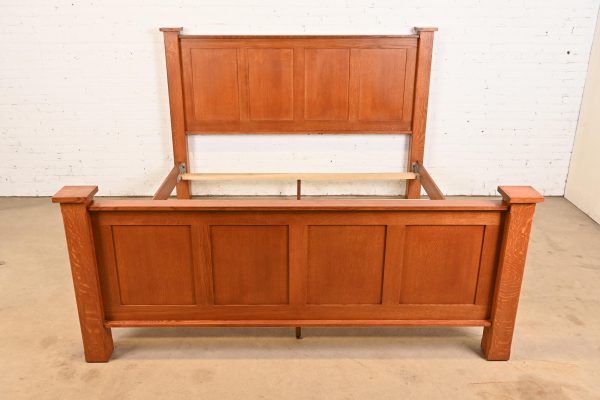 Stickley Style Mission Oak Arts & Crafts King Size Bed - Image 3