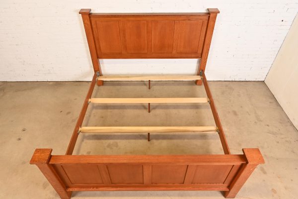 Stickley Style Mission Oak Arts & Crafts King Size Bed - Image 5