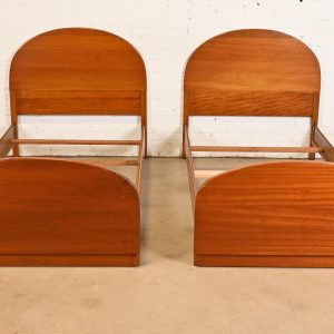 Art Deco Redwood Twin Size Beds by Brooks Furniture Co., Pair