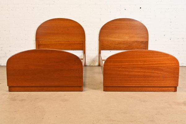 Art Deco Redwood Twin Size Beds by Brooks Furniture Co., Pair - Image 2