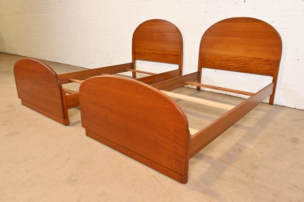 Art Deco Redwood Twin Size Beds by Brooks Furniture Co., Pair - Image 3