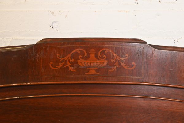 Kindel Furniture Style Federal Mahogany Inlaid Marquetry Twin Beds, Pair - Image 7