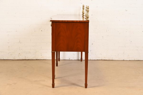 Kindel Furniture Federal Inlaid Mahogany Sideboard Credenza With Brass Gallery - Image 10