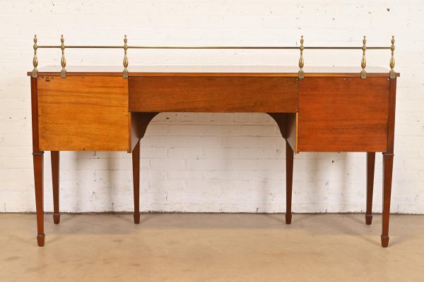 Kindel Furniture Federal Inlaid Mahogany Sideboard Credenza With Brass Gallery - Image 11