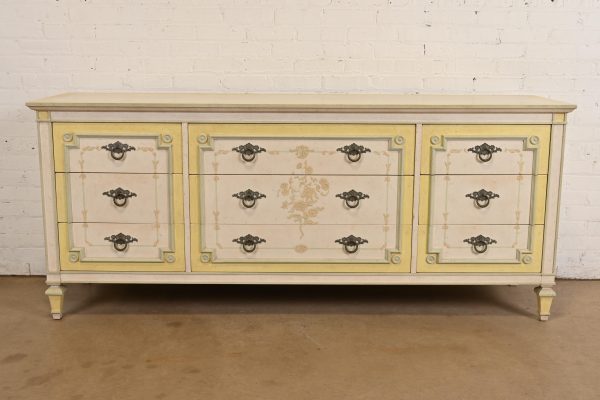 John Widdicomb French Regency Louis XVI Painted Triple Dresser, Circa 1960s