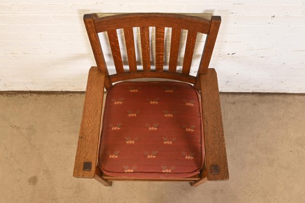 Stickley Brothers Antique Mission Oak Arts & Crafts Armchair, Circa 1900 - Image 5