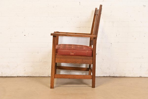 Stickley Brothers Antique Mission Oak Arts & Crafts Armchair, Circa 1900 - Image 7