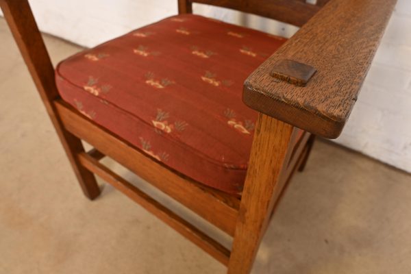 Stickley Brothers Antique Mission Oak Arts & Crafts Armchair, Circa 1900 - Image 6