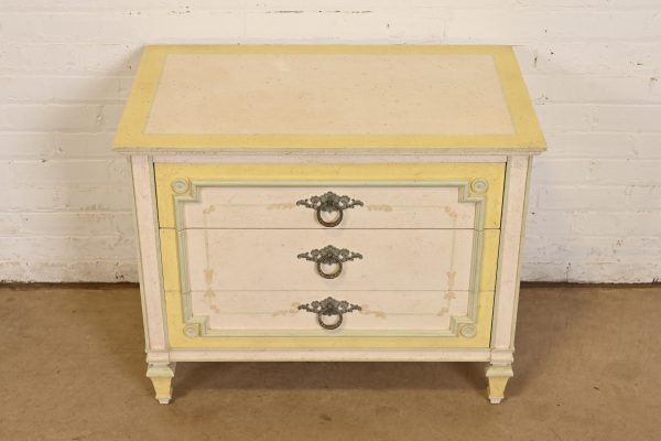 John Widdicomb French Regency Louis XVI Painted Bachelor Chest or Bedside Chest, Circa 1960s - Image 2