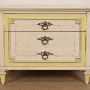 John Widdicomb French Regency Louis XVI Painted Bachelor Chest or Bedside Chest, Circa 1960s