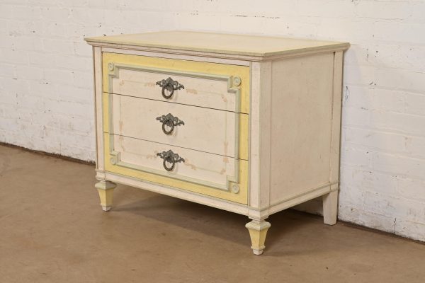 John Widdicomb French Regency Louis XVI Painted Bachelor Chest or Bedside Chest, Circa 1960s - Image 3