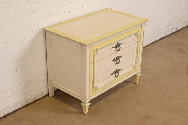 John Widdicomb French Regency Louis XVI Painted Bachelor Chest or Bedside Chest, Circa 1960s - Image 4