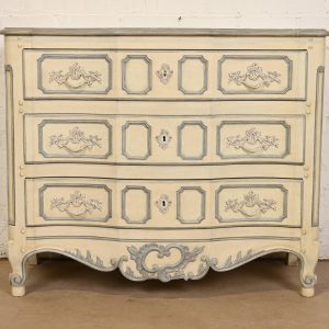 Baker Furniture French Provincial Louis XV Painted Chest of Drawers, Circa 1960s
