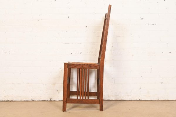 Gustav Stickley Antique Mission Oak Arts & Crafts Spindle Side Chair or Dining Chair, Circa 1900 - Image 9