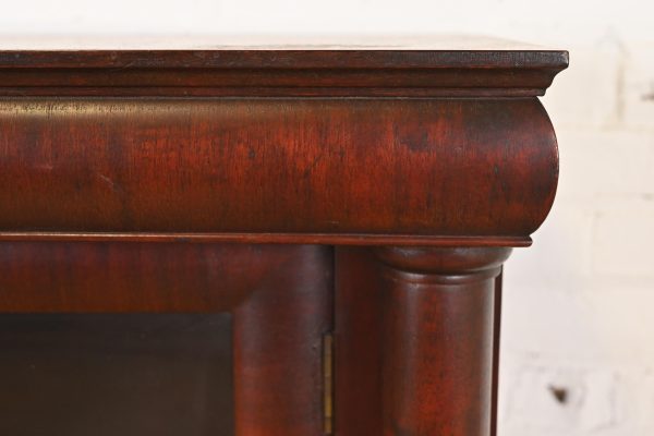 R. J. Horner Style American Empire Carved Mahogany Double Bookcase With Lion Paw Feet, Circa 1890s - Image 7