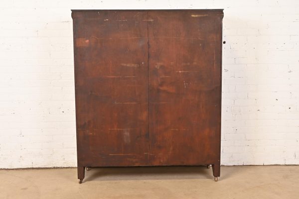 R. J. Horner Style American Empire Carved Mahogany Double Bookcase With Lion Paw Feet, Circa 1890s - Image 10