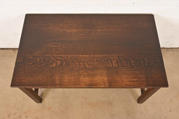 Gustav Stickley Mission Oak Arts & Crafts Spindle Writing Desk or Library Table, Circa 1905 - Image 7