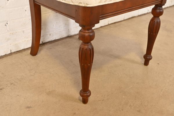 Ethan Allen British Colonial Solid Cherry Wood Dining Chairs, Pair - Image 7