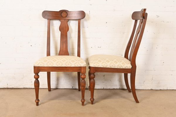 Ethan Allen British Colonial Solid Cherry Wood Dining Chairs, Set of Eight - Image 6