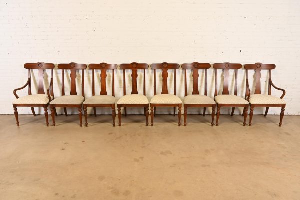 Ethan Allen British Colonial Solid Cherry Wood Dining Chairs, Set of Eight - Image 3