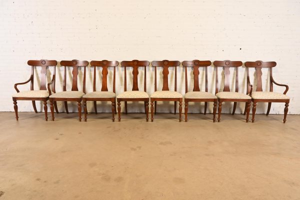 Ethan Allen British Colonial Solid Cherry Wood Dining Chairs, Set of Eight - Image 2