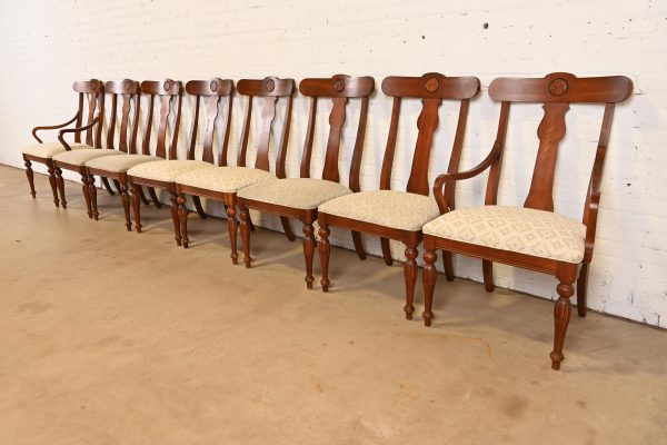 Ethan Allen British Colonial Solid Cherry Wood Dining Chairs, Pair - Image 11