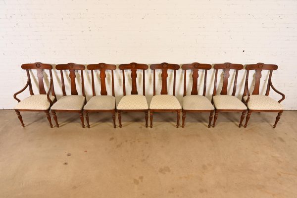 Ethan Allen British Colonial Solid Cherry Wood Dining Chairs, Set of Eight - Image 5