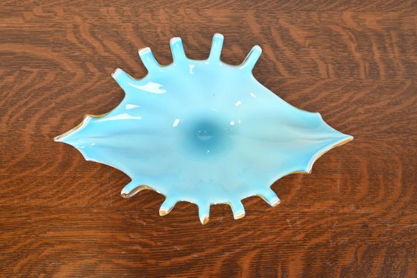 Archimede Seguso Style Italian Murano Glass Scalloped Edge Centerpiece Bowl or Fruit Bowl - Image 6