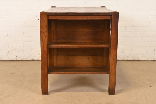 Stickley Brothers Style Antique Mission Oak Arts & Crafts Desk With Built-in Bookcases, Circa 1900 - Image 8