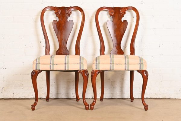 John Widdicomb Queen Anne Solid Mahogany Dining Chairs, Pair - Image 2
